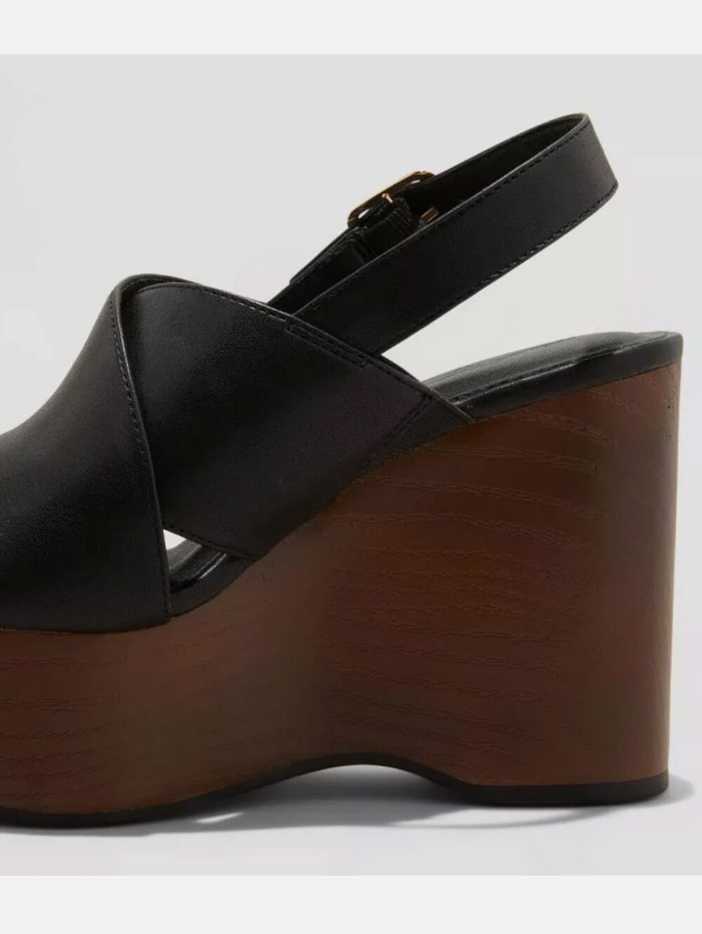 New w/Tags Universal Thread Naomi Vegan Leather Slingback Platform Wedge Sandals - Picture 5 of 7